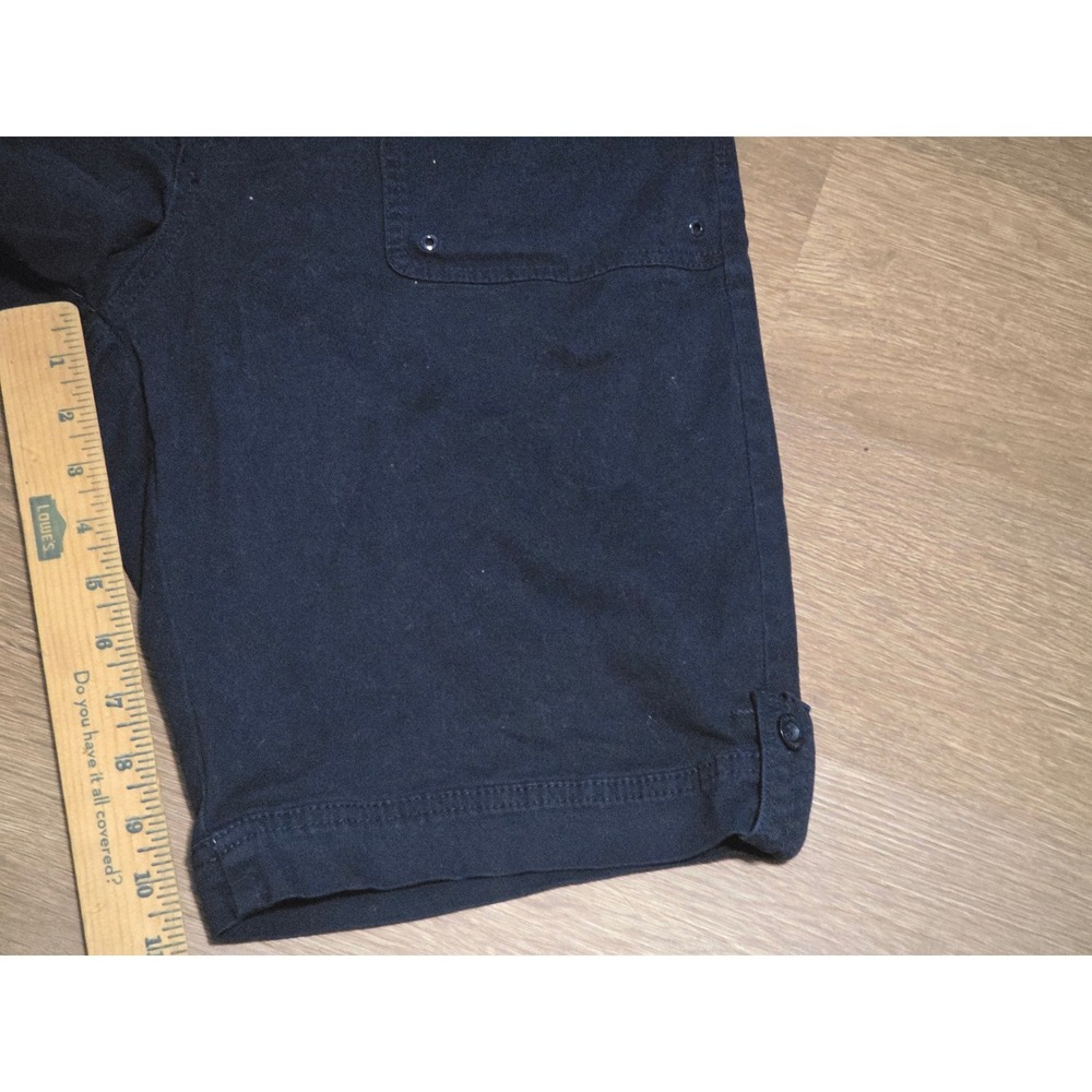 Gloria Vanderbilt Khaki United Navy Blue Utility Shorts Womens Size 10 Cuffed - Picture 7 of 9